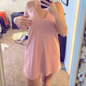 Forever 21 Pink Suede Slip Dress
